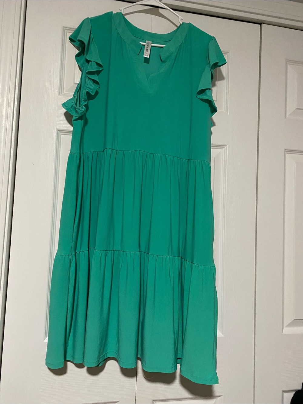 Dear Scarlett lizzy Ruffle Sleeve Tiered Dress - Green